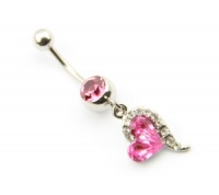 316L Surgical Steel 14 Guage Pink Rhinestones Love Heart Dangle Belly Ring Navel Bar Barbell Stud Body Jewelry Piercing Kit 7/16 Inch 1.6mm 316L Surgical Steel 14 Guage Pink Rhinestones Love Heart Dangle Belly Ring Navel Bar Barbell Stud Body Jewelry Piercing Kit 7/16 Inch 1.6mm