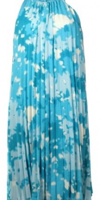 Calvin Klein Women's Pleated Chiffon Dress 6 Calypso Blue Calvin Klein Women's Pleated Chiffon Dress 6 Calypso Blue