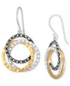 A shapely mix of sparkle and shine. Genevieve & Grace's chic circular earrings feature a graduated design in sterling silver and 18k gold over sterling silver with glittering marcasite accents. Approximate drop: 1 inch.