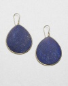 From the Polished Rock Candy Collection. A stunningly large drop of mottled lapis set in radiant 18k gold. Lapis18k goldDrop, about 1.2Hook backImported 