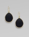 From the Rock Candy Collection. A polished teardrop of black onyx in an 18K yellow gold setting.Onyx 18K yellow gold Length, about 1½ Width, about ½ Earwires Imported 