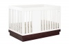 Babyletto Harlow 3-in-1 Convertible Crib with Toddler Rail, White and Espresso