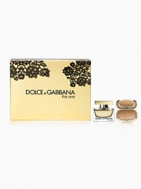 A warm, oriental floral fragrance with modern sensuality. Set includes: 1.7 oz. DG The One Eau de Parfum and 1.7 oz. Make-up Bronzer. A warm, oriental floral fragrance with modern sensuality. Set includes: 1.7 oz. DG The One Eau de Parfum and 1.7 oz. Make-up Bronzer.