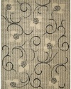 Nourison Interpretations Ivory Floral 2-Feet by 2.9-Feet Polyacrylic Area Rug