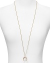 Rebecca Minkoff puts a decidedly downtown spin on the jewel box with this coolly curvacious necklace, which features a plated horn pendant on a simple chain.