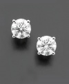 Perfectly polished in every way. Complete your look in stunning round-cut diamond stud earrings (1/2 ct. t.w.). Crafted in 14k white gold. Approximate diameter: 4 mm.