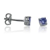 Round Tanzanite Stud Earrings Set in Sterling Silver 1/2ct tgw Real Genuine Tanzanite