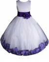 AMJ Dresses Inc Girls White/purple Flower Girl Pageant Dress Sizes 2 to 12