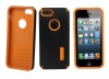 Bear Motion (TM) Premium Flexible Polycarbonates (PC) / Thermoplastic polyurethane (TPU) Combination Case for iPhone 5 - Orange/Black