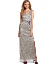 BCBGMAXAZRIA Women's Nadir V-Neck Lace Gown