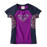 Roxy Kids Girls 2-6X Colorblocked Rashguard Shirt, Sparkling Grape, Small Roxy Kids Girls 2-6X Colorblocked Rashguard Shirt, Sparkling Grape, Small