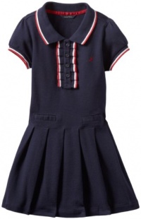 Nautica Sportswear Kids Girls 2-6X Pleated Bottom Polo Dress, New Sport Navy, 5