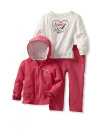 Nautica Sportswear Kids Baby-Girls Infant 3-Piece Knit Hoodie Set, Medium Pink, 12 Months Nautica Sportswear Kids Baby-Girls Infant 3-Piece Knit Hoodie Set, Medium Pink, 12 Months