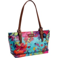 The SAK Sakroots Small Satchel,Aqua Flower Power,One Size The SAK Sakroots Small Satchel,Aqua Flower Power,One Size