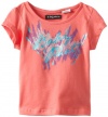 Baby Phat - Kids Girls 2-6X Toddler Logo Art Tee, Coral, 3T