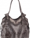 FRYE Vintage Stud Shoulder Bag,Black,One Size