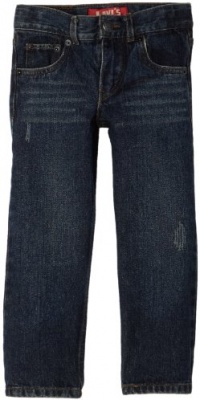 Levi's Boys 2-7 Slim Straight Damaged Dark Jean, Damaged Dark, 7XR Levi's Boys 2-7 Slim Straight Damaged Dark Jean, Damaged Dark, 7XR