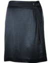 Tahari by ASL Lucy Pinstripe Wrap Skirt 10 Black [Apparel]
