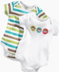Double up! Keep his cute options open with either one of these bodysuits from this Baby Starters 2-pack. Double up! Keep his cute options open with either one of these bodysuits from this Baby Starters 2-pack.