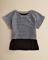 This cute metallic crop top with solid lining speaks to her fabulous everyday style. Dress it up with a pencil skirt or down with her favorite skinny jeans or jeggings. This cute metallic crop top with solid lining speaks to her fabulous everyday style. Dress it up with a pencil skirt or down with her favorite skinny jeans or jeggings.