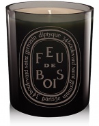The classic Feu de Bois scent presented in a mouth-blown glass, colored during production for a shiny finish that lets you see the candle flame. Feu de Bois is a very sophisticated blend of rare wood essences. It evokes the characteristic fragrance of a real wood fire.Woody50-60 hours burn timeKeep wick trimmed to ½ to ensure optimal useHand poured and made in France10.2 oz.