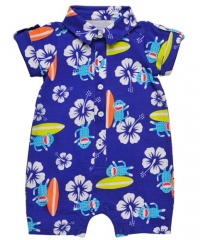 Baby Starters Surf Sock Monkey Romper (Sizes 0M - 24M) - blue, 9 months Baby Starters Surf Sock Monkey Romper (Sizes 0M - 24M) - blue, 9 months