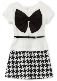 Sweet Heart Rose Girls 2-6X Houndstooth Dress, Ivory/Black, 2 Sweet Heart Rose Girls 2-6X Houndstooth Dress, Ivory/Black, 2