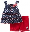 Kids Headquarters Baby-Girls Infant Short Set, Navy/Red, 24 Months