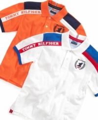 Thrill of victory! Bold, exciting colors will make it fun for your Number 1 Champ to don this polo from Tommy Hilfiger. Thrill of victory! Bold, exciting colors will make it fun for your Number 1 Champ to don this polo from Tommy Hilfiger.