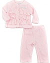 Calvin Klein Baby Girl's 2 Piece Soft Ruffle Clothing Set (0/3 Months)