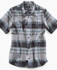 Give his back-to-school wardrobe a streetwear spin with a button-down shirt in rad plaid from DC Shoes. (Clearance) Give his back-to-school wardrobe a streetwear spin with a button-down shirt in rad plaid from DC Shoes. (Clearance)