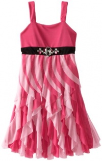 Bloome Girls 7-16 Waterfall Sleevless Dress, Pink, 14 Bloome Girls 7-16 Waterfall Sleevless Dress, Pink, 14
