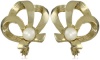 Anne Klein Araway Gold-Tone Pearl Ribbon Button Earrings