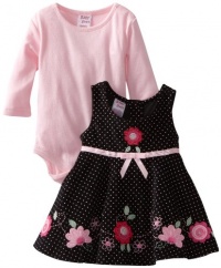 Blueberi Boulevard Baby-girls Newborn Flowers Printed Cord Jumper With Knit Body Suit, Black, 3-6 Months Blueberi Boulevard Baby-girls Newborn Flowers Printed Cord Jumper With Knit Body Suit, Black, 3-6 Months