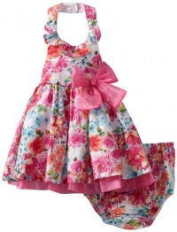 Bonnie Baby Girls Infant Floral Glitter Halter Dress, Pink, 18 Months Bonnie Baby Girls Infant Floral Glitter Halter Dress, Pink, 18 Months