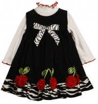 Bonnie Baby-Girls Infant Corduroy Jumper Set With Cherry Bonaz Trim, Black/White, 24 Months Bonnie Baby-Girls Infant Corduroy Jumper Set With Cherry Bonaz Trim, Black/White, 24 Months