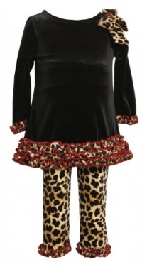 Bonnie Baby-girls Infant Leopard Print Stretch Velvet Legging Set, Black, 12 Months Bonnie Baby-girls Infant Leopard Print Stretch Velvet Legging Set, Black, 12 Months