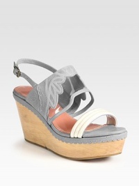 Intricate perforations, rope trim and an earthy wooden wedge add charm to this leather slingback design. Wooden wedge with leather trim, 3 (75mm)Wooden platform, 1½ (40mm)Compares to a 1½ heel (40mm)Leather, PVC and rope upperLeather lining and solePadded insoleMade in ItalyOUR FIT MODEL RECOMMENDS ordering one size up as this style runs small. Intricate perforations, rope trim and an earthy wooden wedge add charm to this leather slingback design. Wooden wedge with leather trim, 3 (75mm)Wooden platform, 1½ (40mm)Compares to a 1½ heel (40mm)Leather, PVC and rope upperLeather lining and solePadded insoleMade in ItalyOUR FIT MODEL RECOMMENDS ordering one size up as this style runs small.