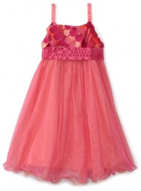 Bonnie Jean Girls 7-16 Mesh Dress with Dye Cut Bodice, Orange, 10 Bonnie Jean Girls 7-16 Mesh Dress with Dye Cut Bodice, Orange, 10