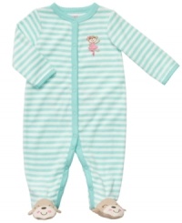 Turn on the music and take her for a twirl. This fun footed terry-cloth coverall from Carter's is ready any playtime possibility. Turn on the music and take her for a twirl. This fun footed terry-cloth coverall from Carter's is ready any playtime possibility.