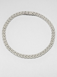 EXCLUSIVELY AT SAKS. A deco-inspired style featuring hand-set, pavé crystal links in a rail design. CrystalsRhodium-plated brassLength, about 16Tongue and box closureImported EXCLUSIVELY AT SAKS. A deco-inspired style featuring hand-set, pavé crystal links in a rail design. CrystalsRhodium-plated brassLength, about 16Tongue and box closureImported