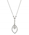 Add shimmer and intrigue to your neckline. This Judith Jack intricate pendant necklace features round-cut cubic zirconia (3-4/5 ct t.w.) surrounded by marcasite stones (2/3 ct. t.w.). Crafted in sterling silver. Approximate length: 16 inches. Approximate drop: 2 inches.