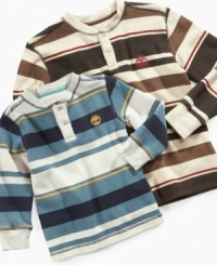 Get him set for an adventure in the great outdoors with one of these thermal tees from Timberland. Get him set for an adventure in the great outdoors with one of these thermal tees from Timberland.