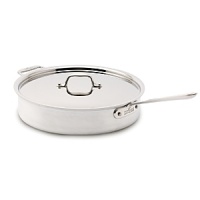 The sleek brushed aluminum exterior with stainless steel interior and polished handles makes this All-Clad cookware a must for today's streamlined kitchens. The sleek brushed aluminum exterior with stainless steel interior and polished handles makes this All-Clad cookware a must for today's streamlined kitchens.