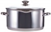 WearEver A8344665 Cook and Strain Stainless Steel 5-Quart Dutch Oven with Glass Straining Lid Dishwasher Safe Cookware, Silver