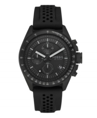 Black-on-black for versatility, chronograph movement for precision: the Decker watch by Fossil.