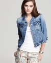 Paige Denim perfects the ubiquitous jean jacket with a light wash and supple fabrication for a broken-in effect.
