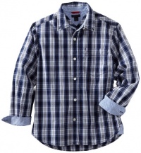 Tommy Hilfiger Boys 8-20 Thelonius Plaid Shirt, Yacht Navy, Medium Tommy Hilfiger Boys 8-20 Thelonius Plaid Shirt, Yacht Navy, Medium