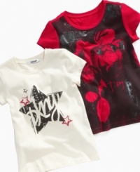 Serious urban style. She'll keep her look hip with the sweet City Love graphic on this tee from DKNY. Serious urban style. She'll keep her look hip with the sweet City Love graphic on this tee from DKNY.