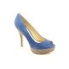 Enzo Angiolini Sully Peep Toe Platforms Shoes Blue Womens